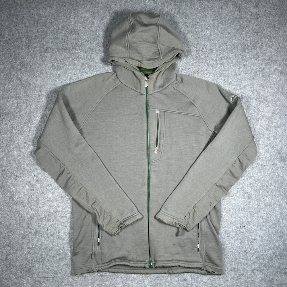 Icebreaker Hoodie jacket Mens Medium full zip grey new zealand merino wool